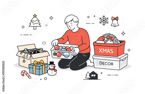 Holiday Storage Harmony. Storing seasonal items in attic or base