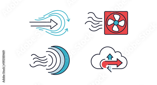 Air Flow Line art colorful digital illustration modern abstract