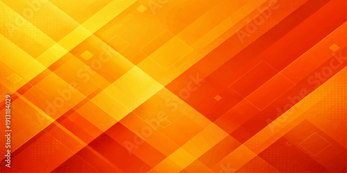Seamless geometric mosaic pattern with bright orange and yellow digital lines creates a colorful abstract vector illustration for a modern wallpaper backdrop