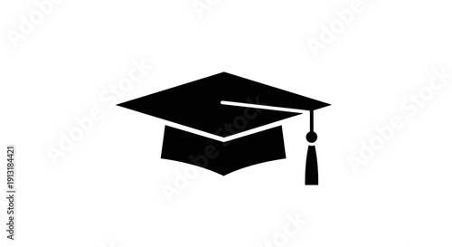 Minimalist graduation cap icon silhouette (mortarboard).