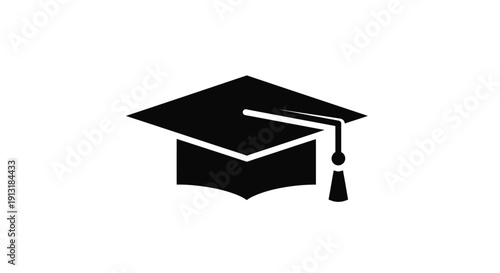 Minimalist graduation cap icon silhouette (mortarboard).