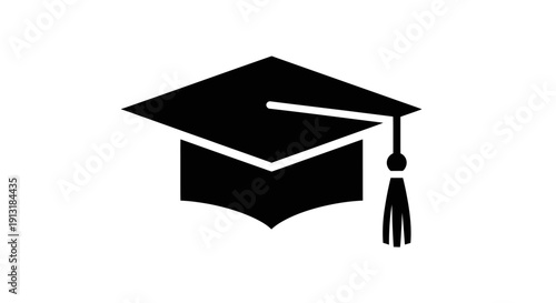 Minimalist graduation cap icon silhouette (mortarboard).