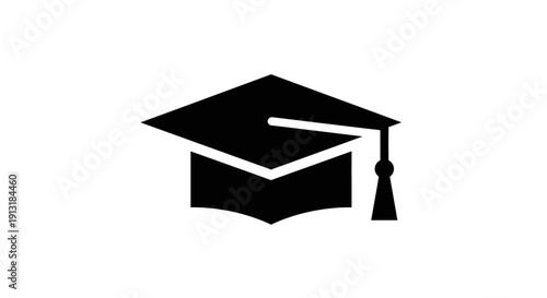 Minimalist graduation cap icon silhouette (mortarboard).
