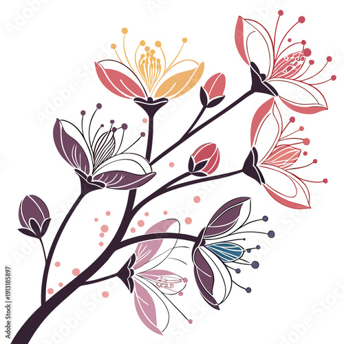seamless pattern with backlit petals