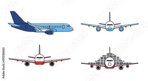 Airliner Filled Line minimal abstract concept illustration