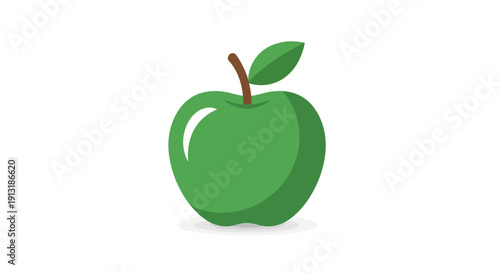Simple and Fresh Illustration of a Green Apple, Symbolizing Health and Freshness.
