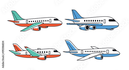 Airplanes Line art high quality minimal elegant tone vector