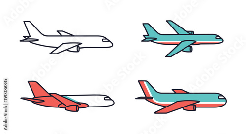 Airliner Outline soft tone abstract vector