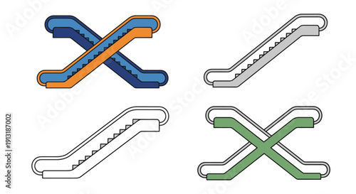 Airport Escalator creative modern smooth illustration