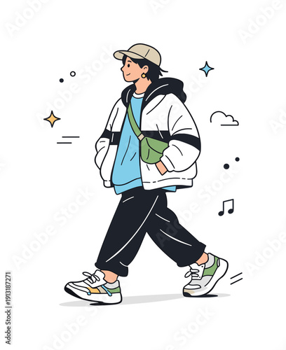 Trendy Urban Style. Young adult fashion and emerging trends