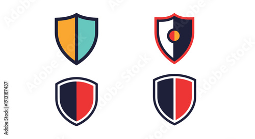 Airport Shield Line soft tone color vector