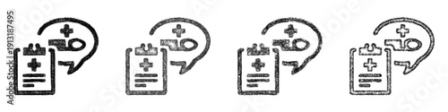 Sketch medical advice icon design set