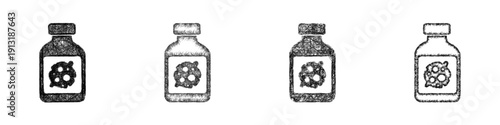 Sketch antibiotics icon design set