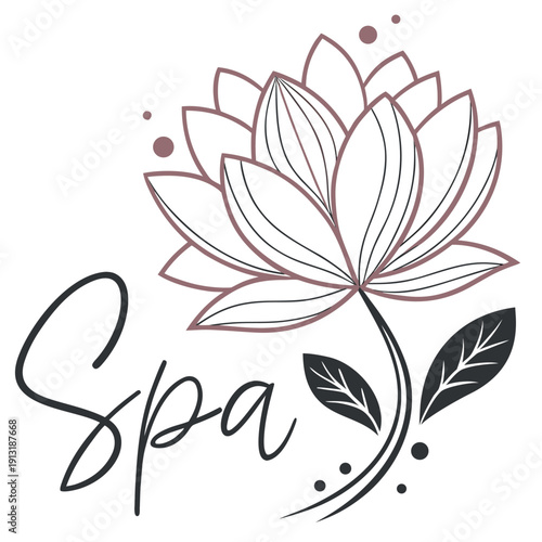 Elegant lotus flower logo design embodies tranquility wellness and natural beauty for a luxurious spa or holistic center brand