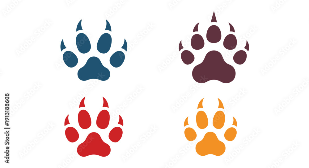 Fototapeta premium Animal Track Line minimal abstract color illustration