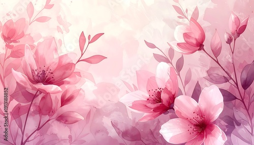Soft pink floral podium display high resolution background image