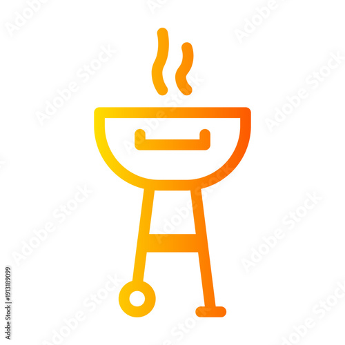 Barbecue With Smoke gradient icon