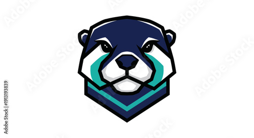 Geometric otter head illustration