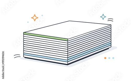 Orderly Drywall Panels. Drywall sheets stacked. Neatly stacked drywall panels aligned evenly, showing order and construction readiness. Clean geometric shapes
