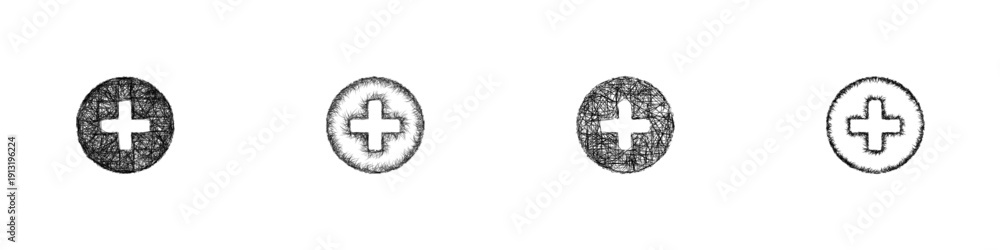 Obraz premium Sketch proton icon design set