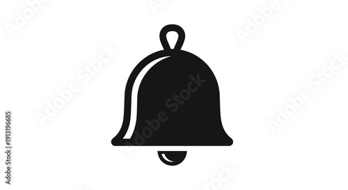Black Bell Icon Simple Design.