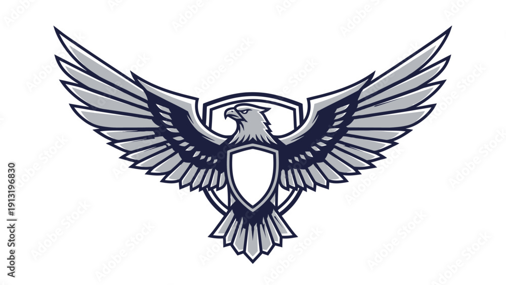 Fototapeta premium Eagle Emblem Shield Logo Design.