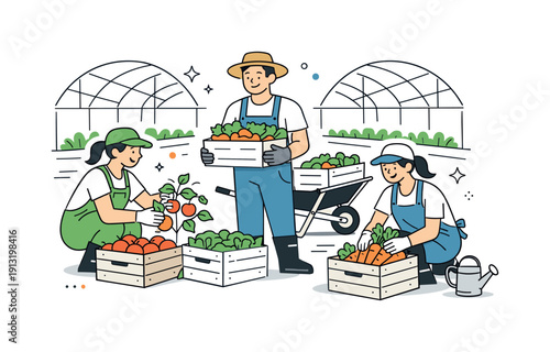 Greenhouse Harvest Harmony. Modern greenhouses and intensive veg