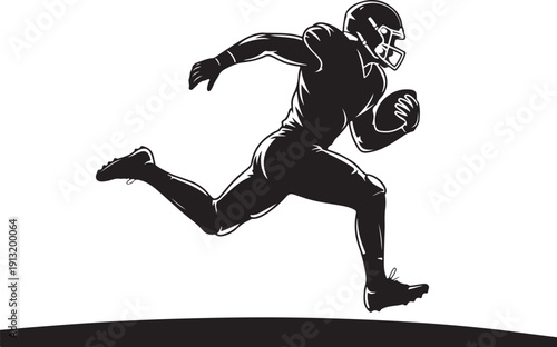 American Football Action Silhouette Set