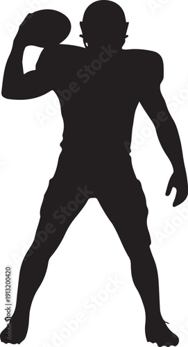 American Football Action Silhouette Set