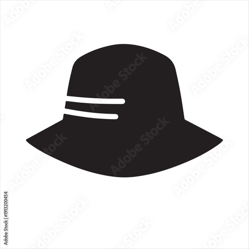 rain hat vector silhouette line art logo design collection