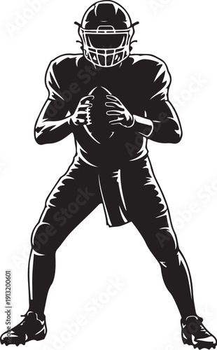 American Football Action Silhouette Set