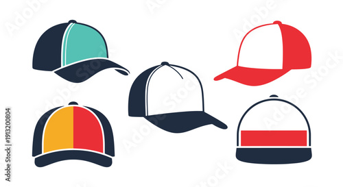 Baseball Cap Line minimal smooth color vector