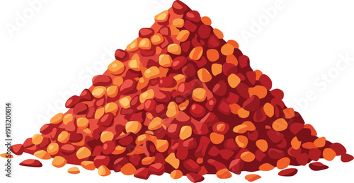 A pile of dried red chili pepper flakes, perfect for adding spice and flavor to any dish