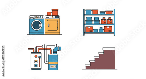 Basement Line art vector dynamic design colorful shape illustration