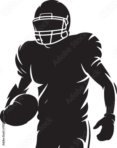 American Football Action Silhouette Set