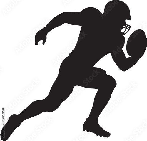 American Football Action Silhouette Set