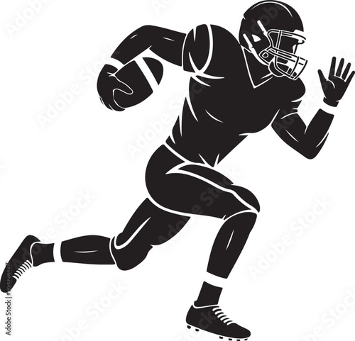 American Football Action Silhouette Set