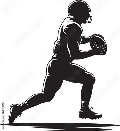 American Football Action Silhouette Set