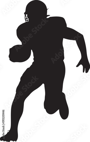 American Football Action Silhouette Set