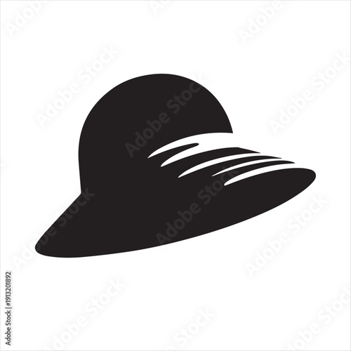 rain hat vector silhouette line art logo design collection