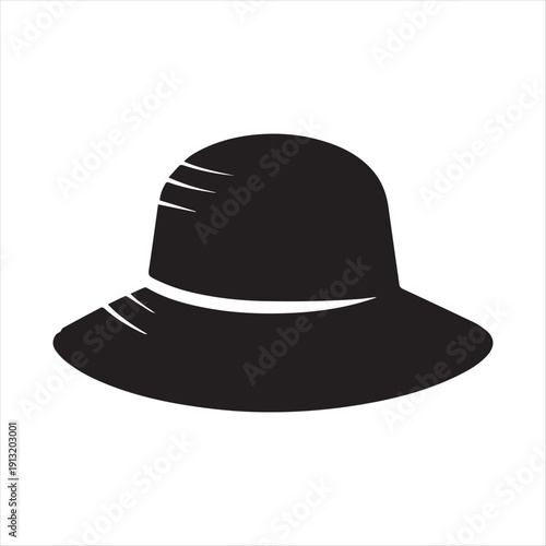 rain hat vector silhouette line art logo design collection