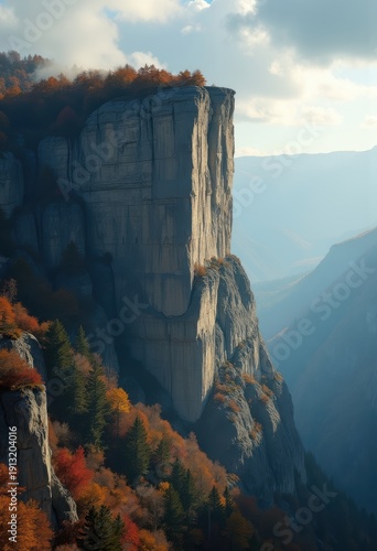 Dramatic Outcrop Rising Above Sparse Cliffside Elegance