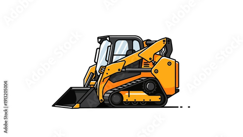Yellow Skid Steer Loader Machine.
