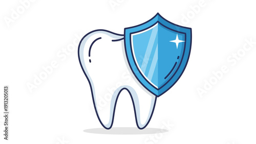 Tooth with Shield Protection Icon.