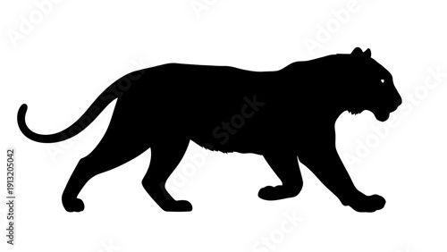 Black Panther Silhouette Walking.