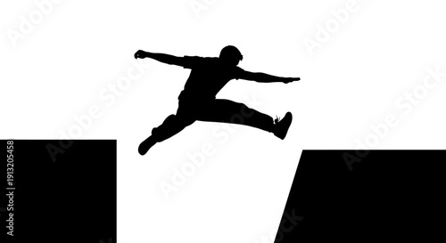 Man Jumping Over Obstacle Hurdle.