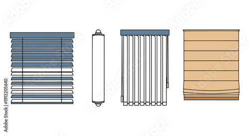 Blinds Line art color clean design soft tone abstract vector