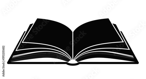 Open Book Illustration on White.