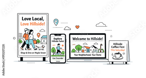 Neighborhood Marketing Display. Localized campaigns