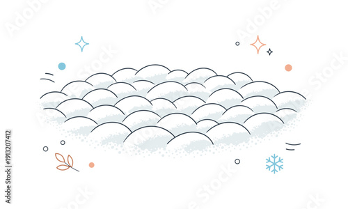 Snow grain texture. A close-up abstract view of snow grain texture forming a subtle, even pattern. The illustration conveys cold freshness,